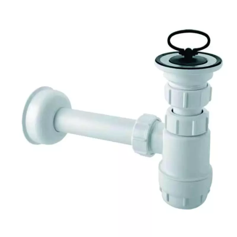 Sifons izlietnei, zems, balts HC1-40