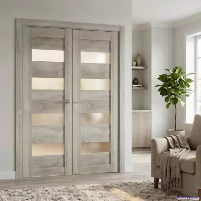Divviru durvis Sempra 02 Grey sonoma PVC